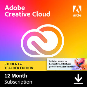 Adobe Creative Cloud Student & Teacher Edition (12-Month Subscription) |BACK TO SCHOOL SALE!