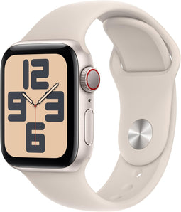 Apple Watch SE (2nd Gen) [GPS + Cellular 40mm] Smartwatch with Aluminum Case with Sport Band S/M. Fitness & Sleep Tracker, Crash Detection, Heart Rate Monitor (Renewed)