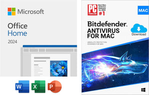 Microsoft Office Home 2024 | Classic Apps: Word, Excel, PowerPoint | with Bitdefender AntiVirus with VPN for MAC