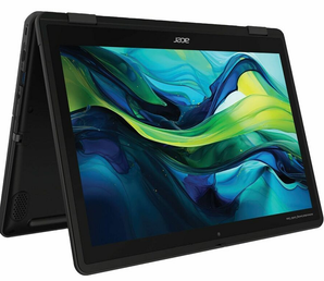 Acer TravelMate B3 Spin 12" WUXGA Touchscreen Intel N150 8GB RAM 128GB eMMC 2-in-1 AI Laptop with Windows 11 Pro for Education