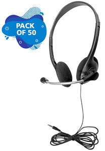 HamiltonBuhl Personal Headsets with Mic & Foam Ear Cushions School Multi-Packs