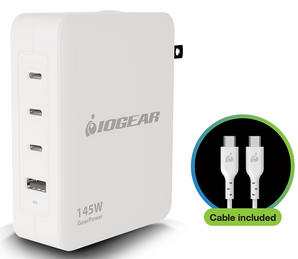 IOGEAR GearPower 145W Multiport Wall Charger with FREE USB-C Cable