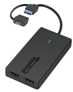 Plugable Technologies USB-C or USB-A to Dual HDMI Adapter