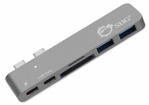 SIIG Thunderbolt 3 Compatible Dual USB-C Hub with Card Reader & PD Adapter