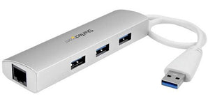 StarTech 3-Port Portable USB 3.0 Hub + Gigabit Ethernet