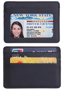 Slim Leather Wallet for the Minimalist. License and Credit Cards. Lets Go.